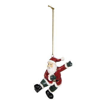 HAES DECO - Kersthanger Kerstman 5x5x8 cm - Rood - Kerstdecoratie, Decoratie Hanger, Kerstboomversiering