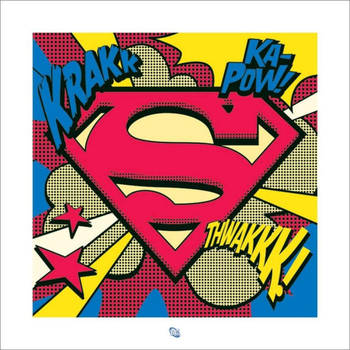 Kunstdruk Superman Pop Art Shield 40x40cm