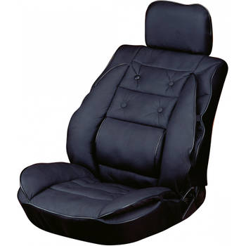 Carpoint stoelkussen met lendesteun 95 x 50 cm zwart