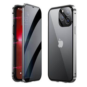 Basey iPhone 12 Hoesje Magnetisch Back Cover Case - iPhone 12 Hoes 360 graden Bescherming Case - Zilver