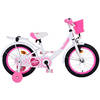 Volare Meisjesfiets Ashley 16 Inch 23 cm Meisjes Terugtraprem Wit/Roze