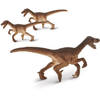 Safari Velociraptor speelfiguren 2 cm BPA-vrij bruin 192-delig