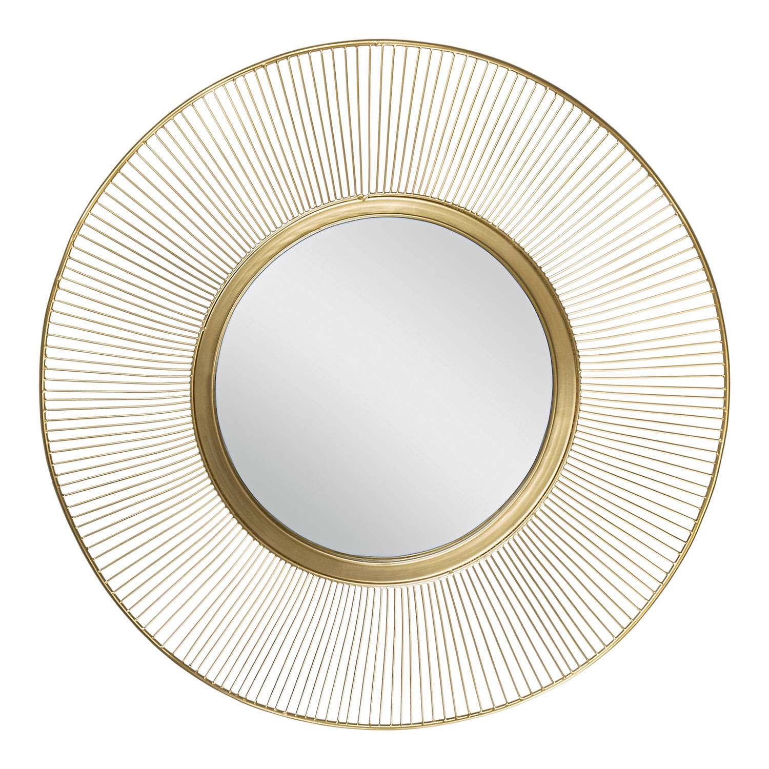 WOMO-DESIGN Decoratieve wandspiegel goud, Ø 82 cm, gemaakt van glas met metalen lijst