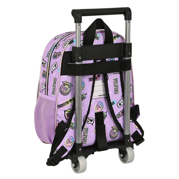 Schoolrugzak met Wielen Monster High Best boos Lila 28 x 34 x 10 cm