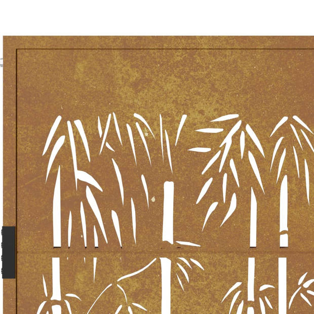 vidaXL Poort met bamboe-ontwerp 105x180 cm cortenstaal
