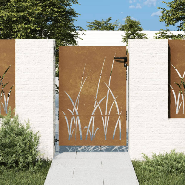 The Living Store Cortenstaal Tuinpoort - Naam - 85 x 3 x 125 cm (B x D x H) - Afsluitbaar