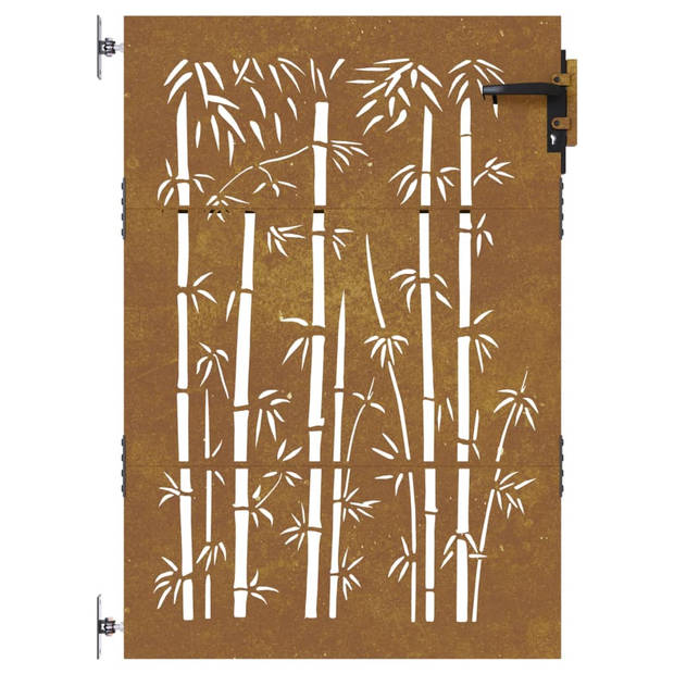 vidaXL Poort 85x150 cm bamboe-ontwerp cortenstaal