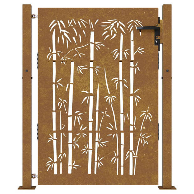 vidaXL Poort 105x155 cm bamboe-ontwerp cortenstaal