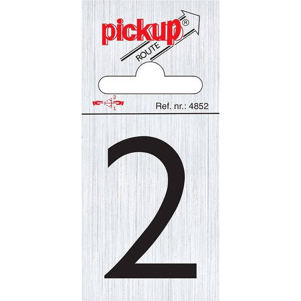 Route alulook 60 x 44 mm Sticker zwarte cijfer 2 pick up