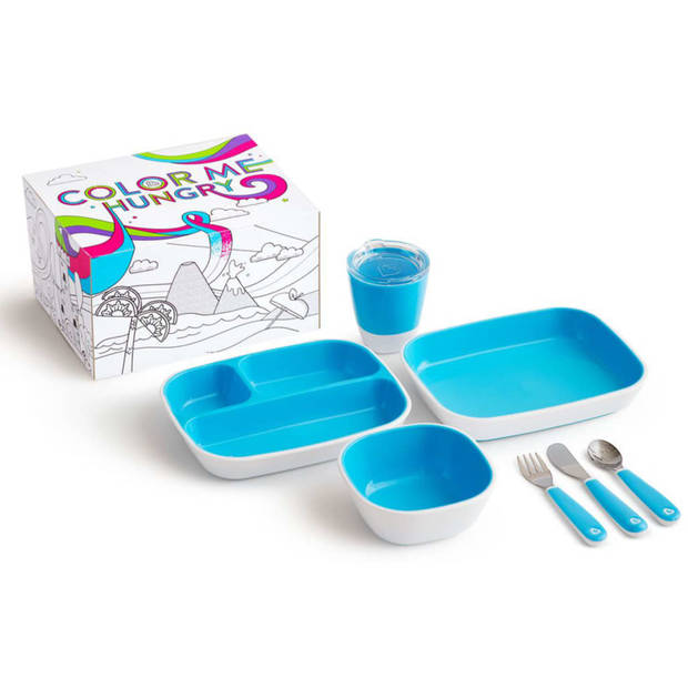 Munchkin 7-delige Eetset Color Me Hungry blauw