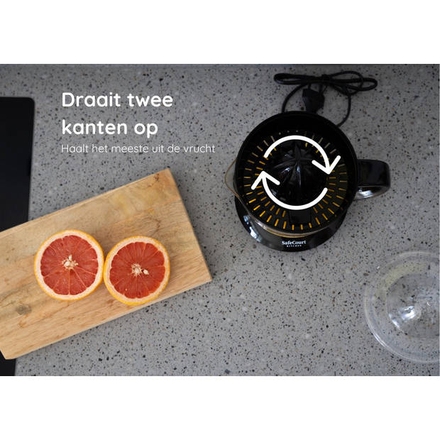 Safecourt Kitchen Citrus juicer - Elektrische Citruspers - Krachtige Pers voor Verse Citrussap - Zwart