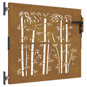 vidaXL Poort 85x75 cm bamboe-ontwerp cortenstaal