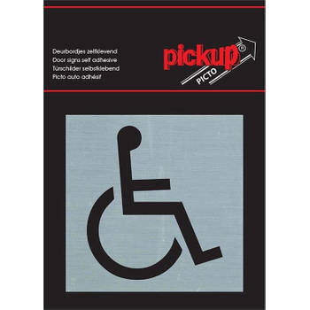 Route Alu Picto 80 x 80 mm Sticker rolstoel