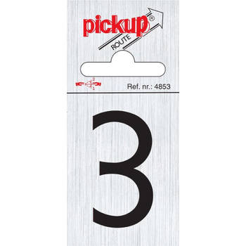 Route alulook 60 x 44 mm Sticker zwarte cijfer 3 pick up