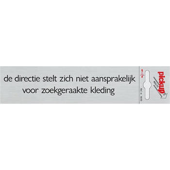 Route Alulook 165 x 44 mm Sticker niet aansprekelijk zoekgeraakte kleding