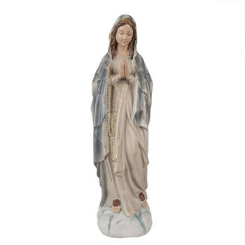 Clayre & Eef Beeld Maria 35 cm Grijs Polyresin Woondecoratie Grijs Woondecoratie