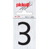 Route alulook 60 x 44 mm Sticker zwarte cijfer 3 pick up