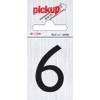 Route alulook 60 x 44 mm Sticker zwarte cijfer 6 pick up