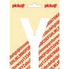 Plakletter Nobel Sticker witte letter Y