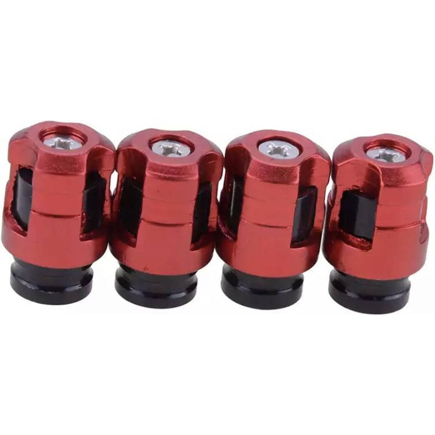 TT-products ventieldoppen Screw-on Red aluminium 4 stuks rood