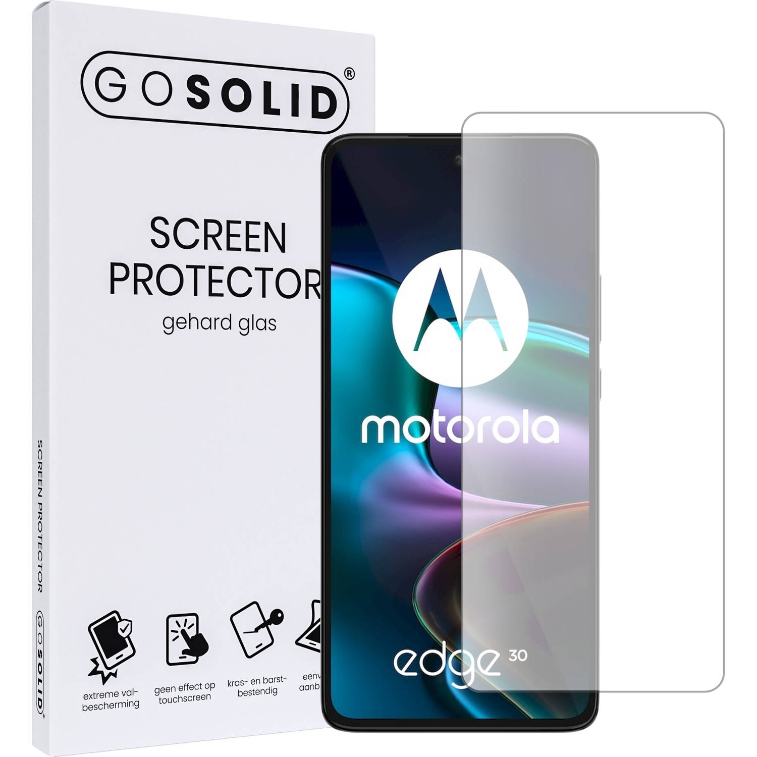 GO SOLID! Screenprotector voor Motorola Edge 30 NEO gehard glas