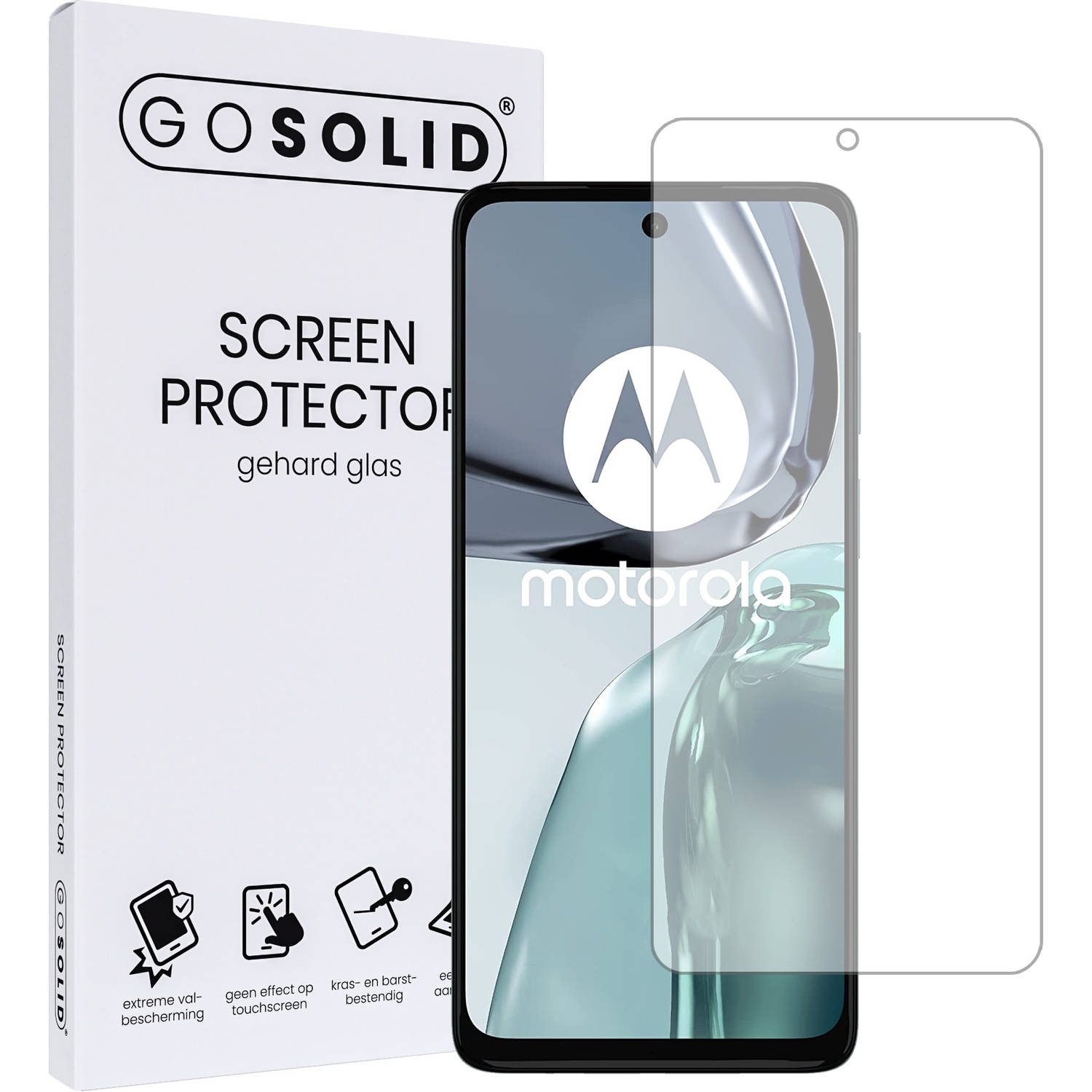 GO SOLID! Screenprotector voor Motorola Moto G13 gehard glas