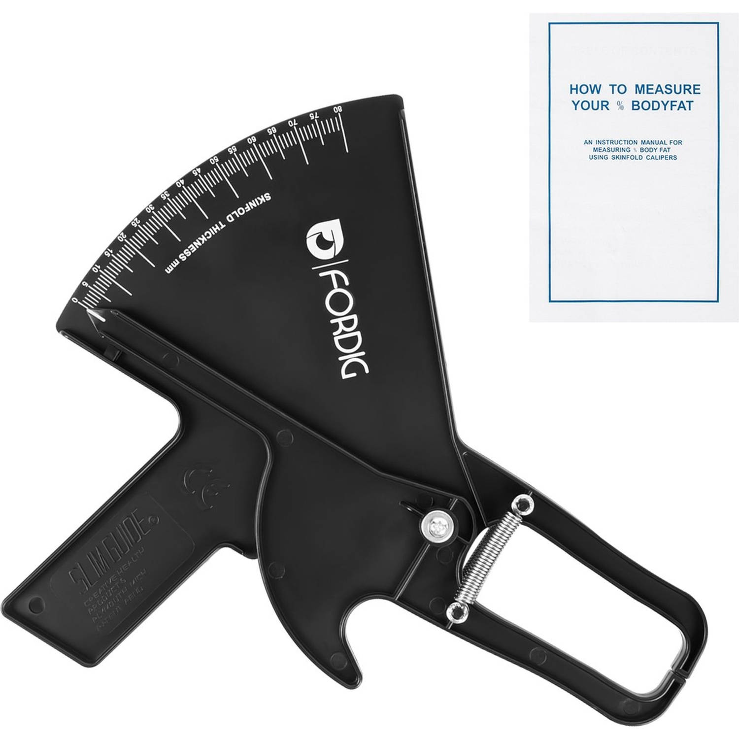 ForDig Huidplooimeter Skin Caliper Lichaamsvetmeter Vetpercentage meter Inclusief Handleiding