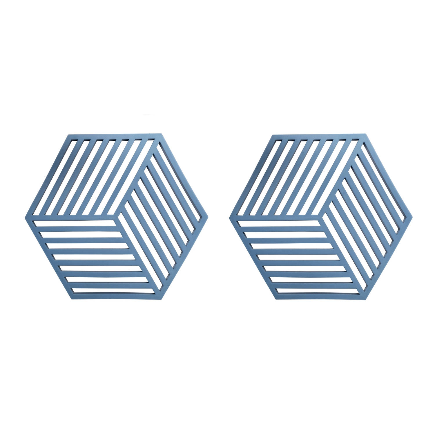 Dictatuur Boven hoofd en schouder Marty Fielding Krumble Pannenonderzetter Hexagon - Blauw - Set van 2 | Blokker