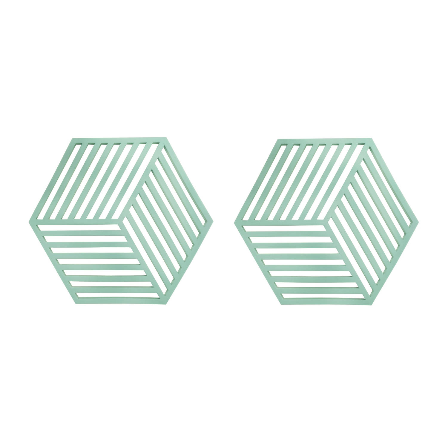 Krumble Pannenonderzetter Hexagon Groen Set van 2