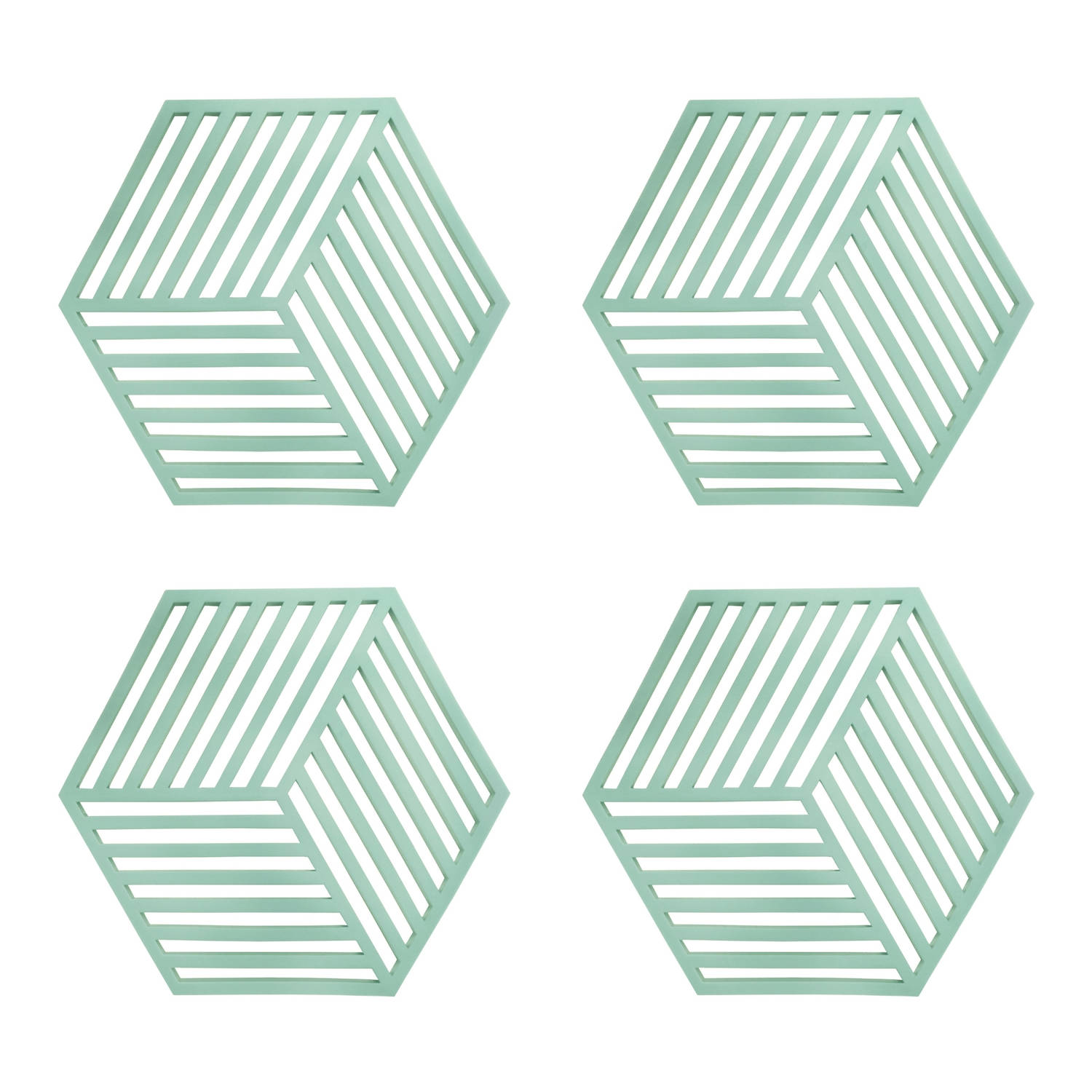 Krumble Pannenonderzetter Hexagon Groen Set van 4