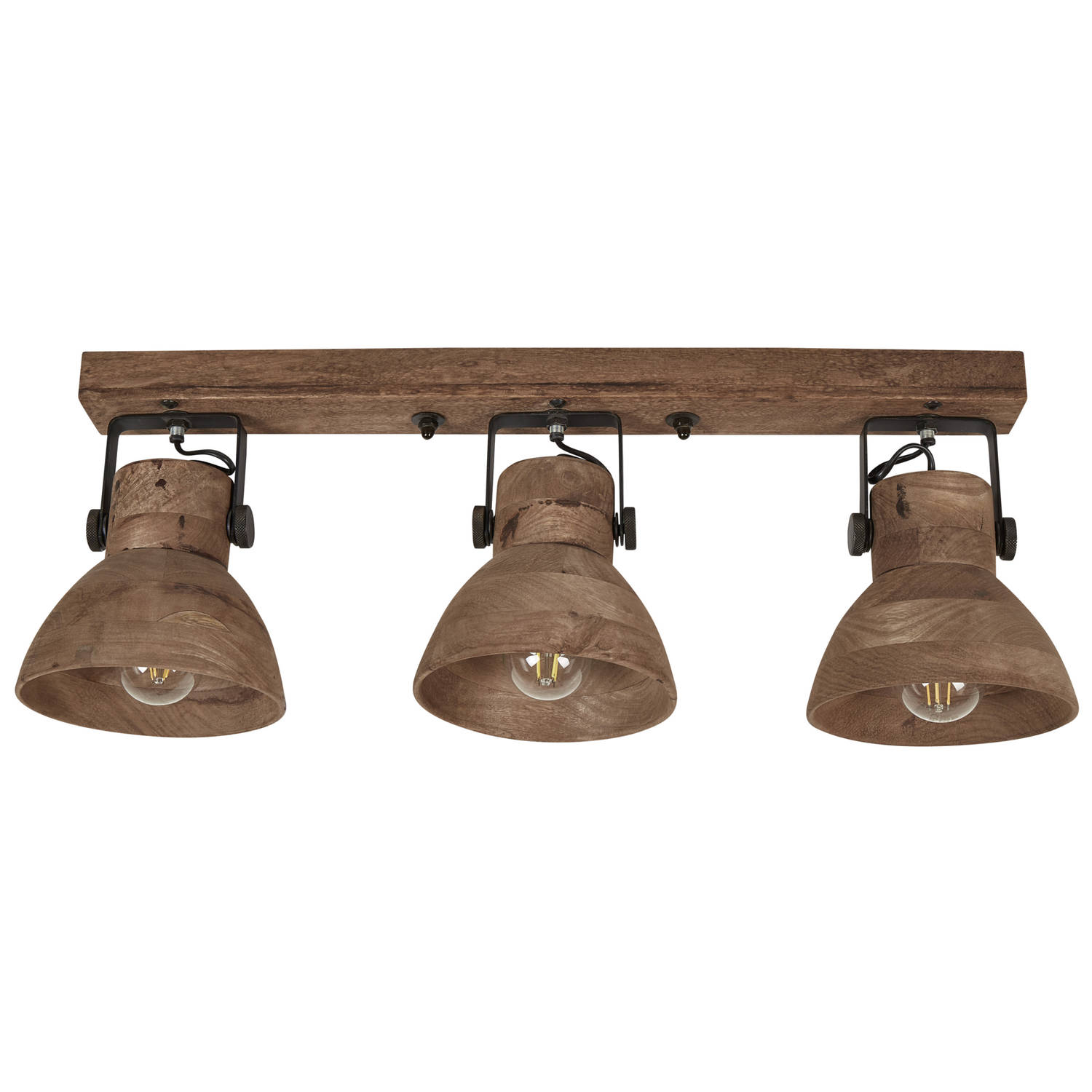 Beliani PENNAI Plafondlamp-Donkere houtkleur-Mangohout
