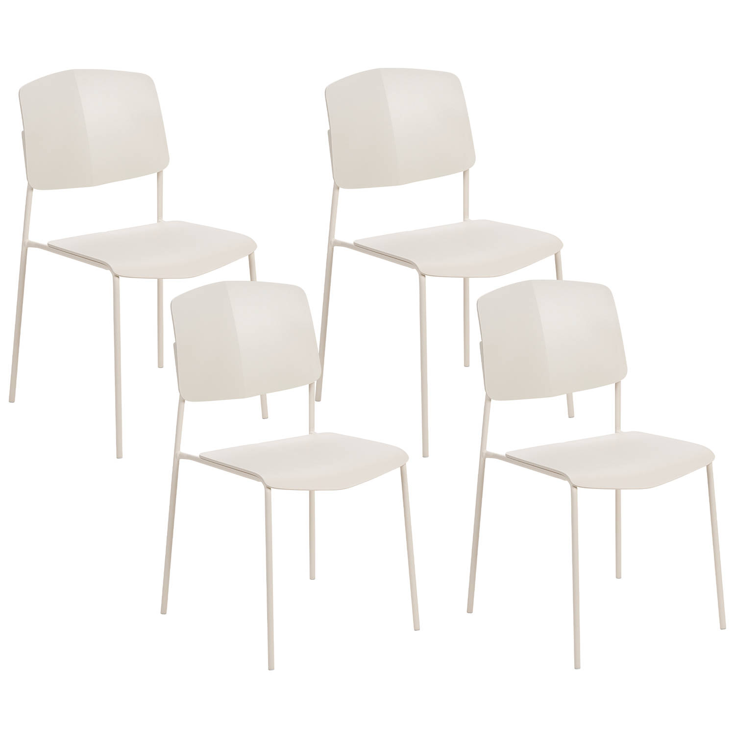 Beliani ASTORIA - Set of 4 Chairs - Beige - Synthetisch materiaal