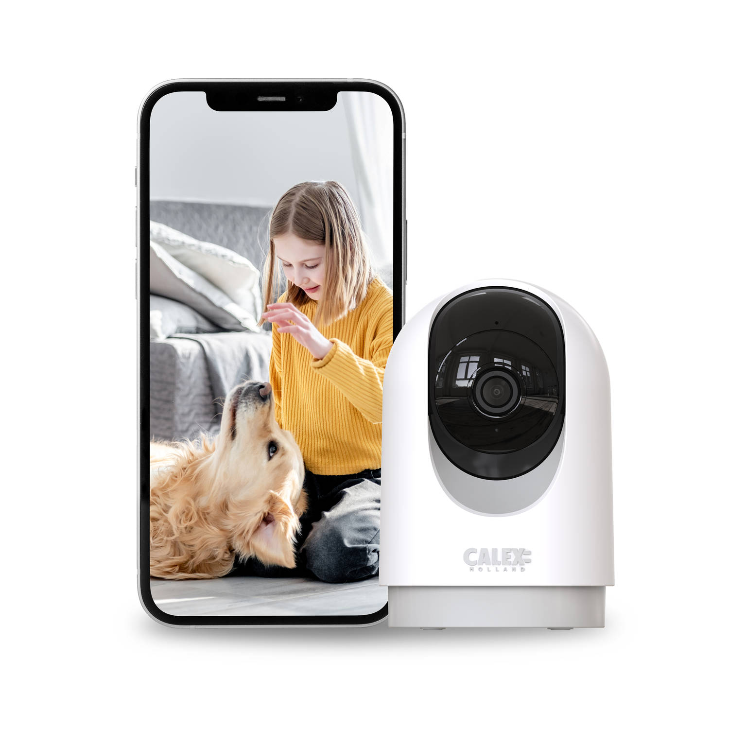 Calex Indoor Pan & Tilt Camera - Wifi Beveiligingscamera voor Binnen - 2K