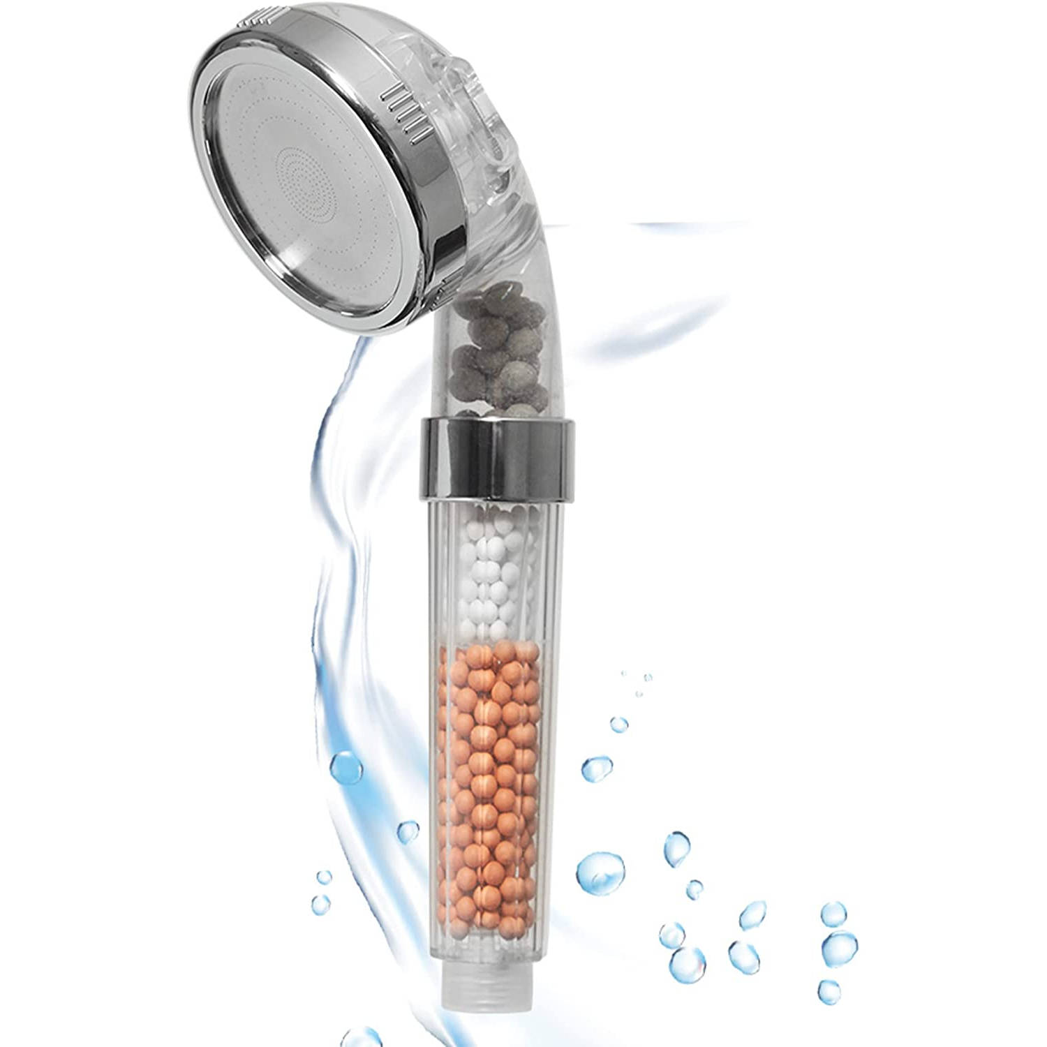 Aquadon Shower Hero Waterbesparende Douchekop met natuurlijke Minerale parels drie Waterstraalsterkt