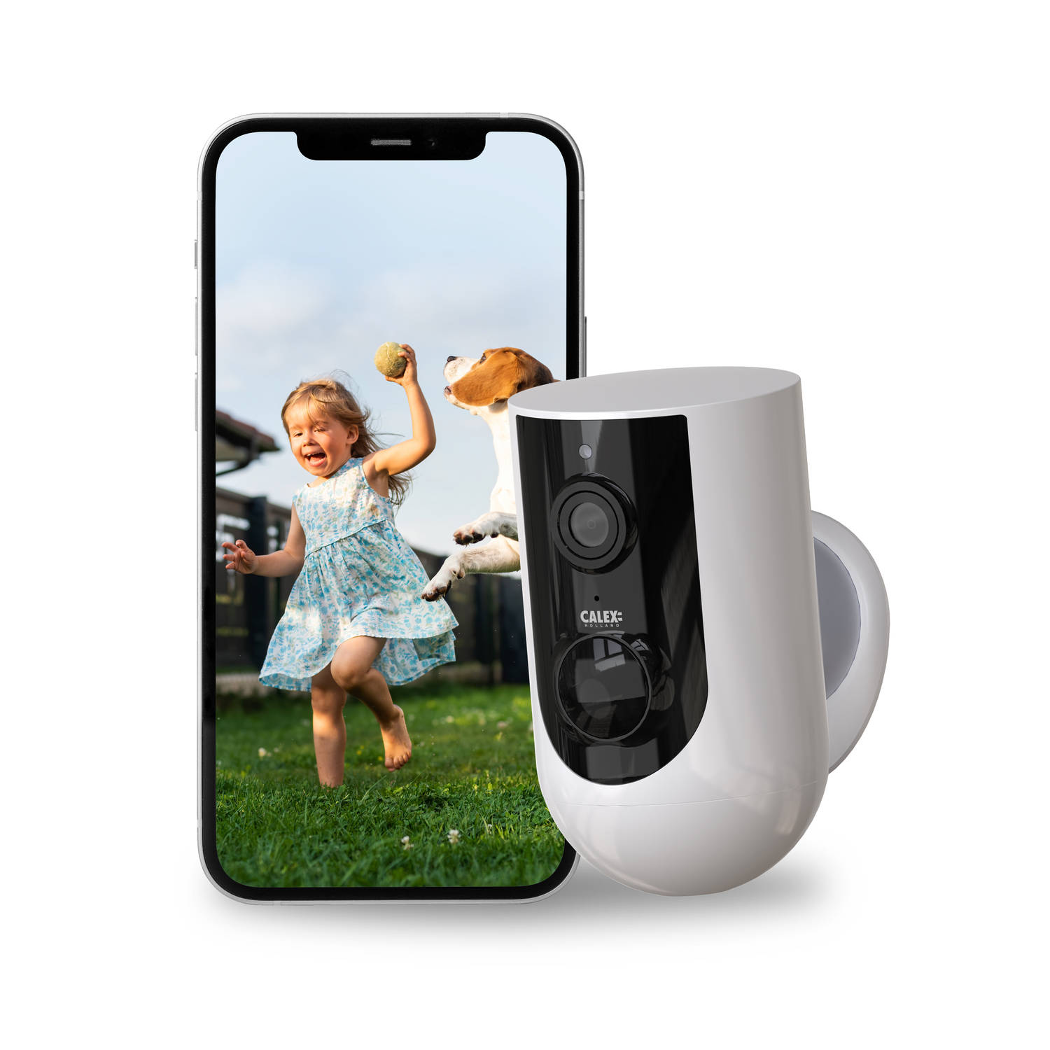 Calex Draadloze Outdoor Camera - Wifi Beveiligingscamera op Batterij - voor Buiten - 2K