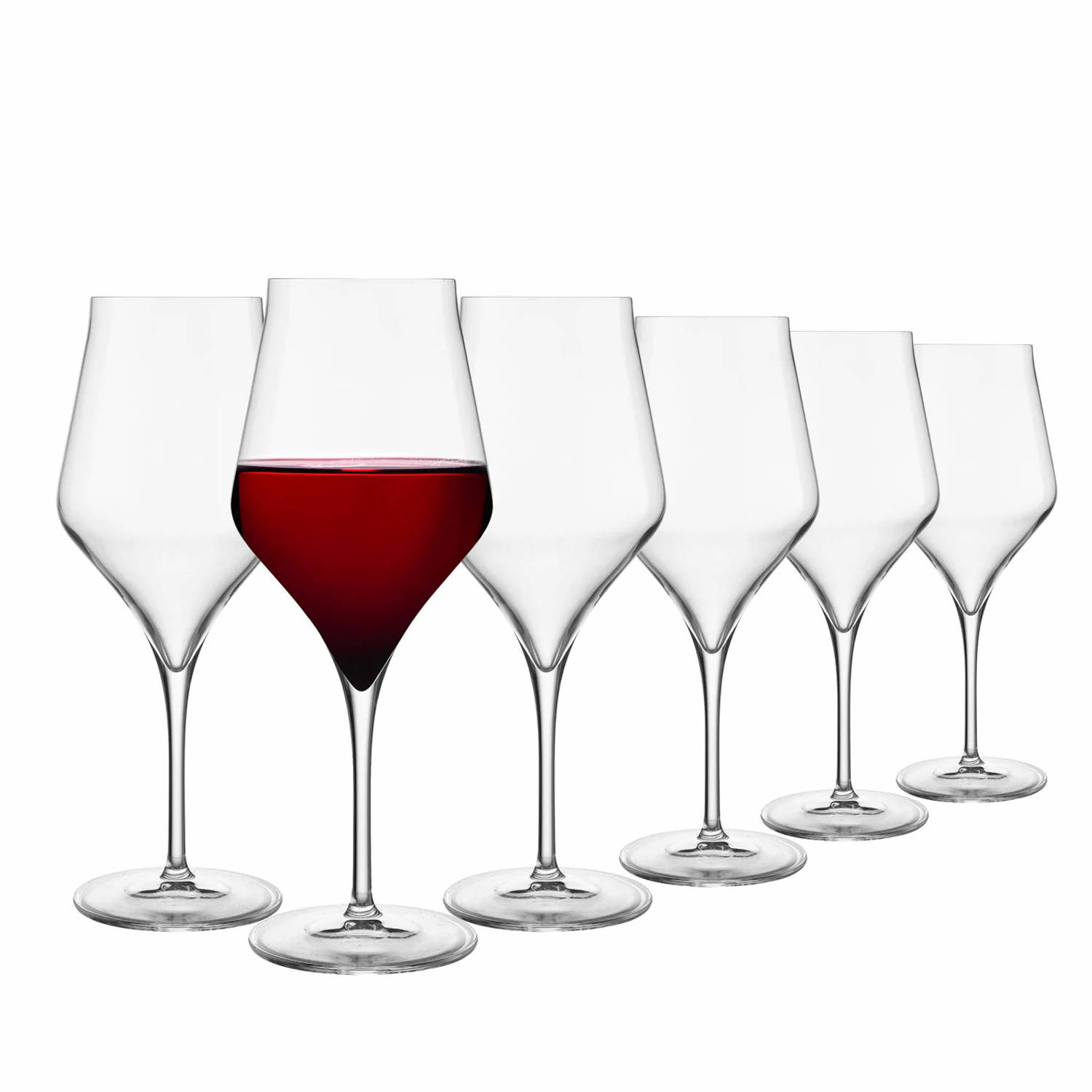 Luigi Bormioli Supremo set van 6 luxe rode wijnglazen van kristalglas 550ml - exclusieve serie - gebruikt door sommeliers en wijngaardeigenaren - geschikt voor de vaatwasser - unie