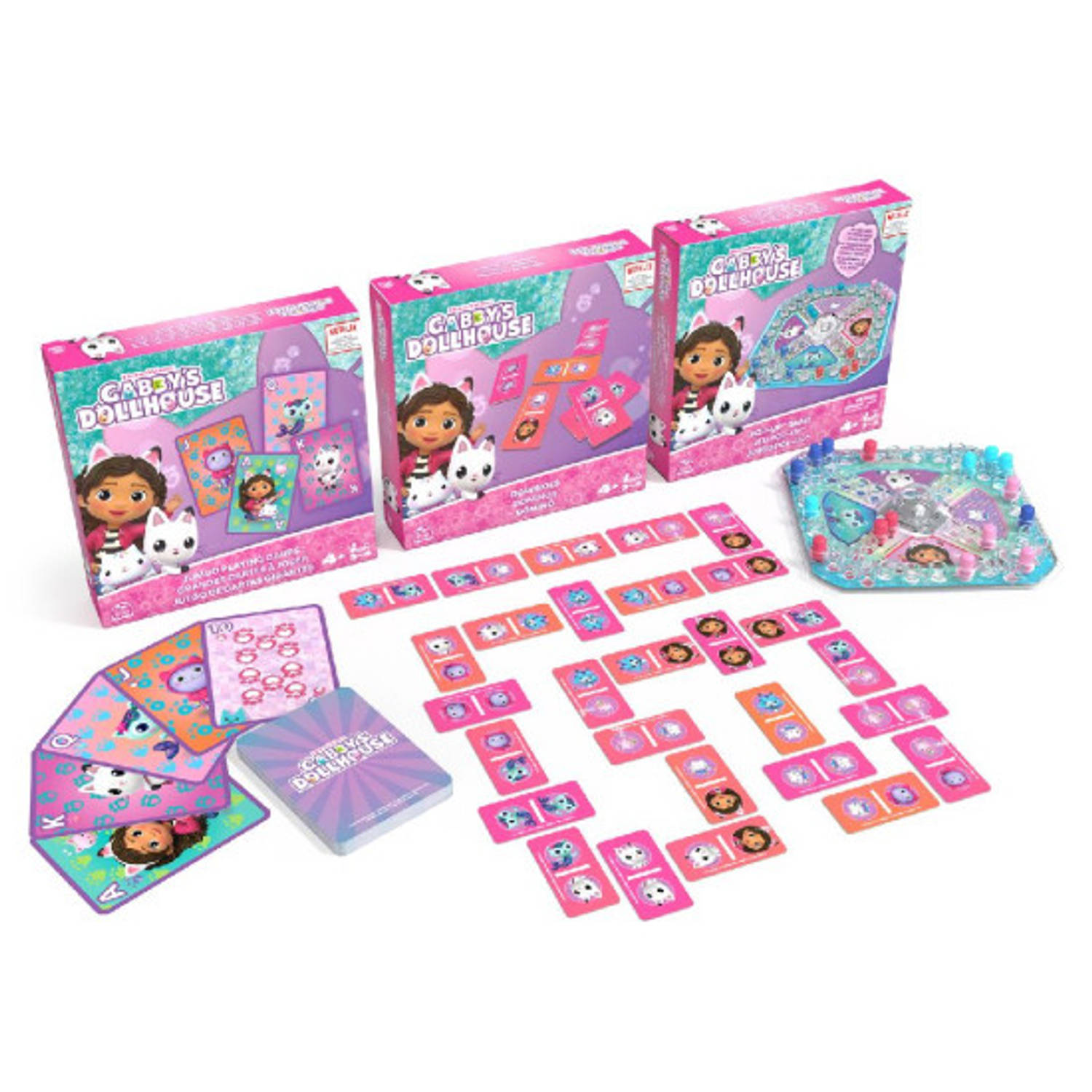 Gabby's Dollhouse Bordspellen 3-Pack Kinderspel