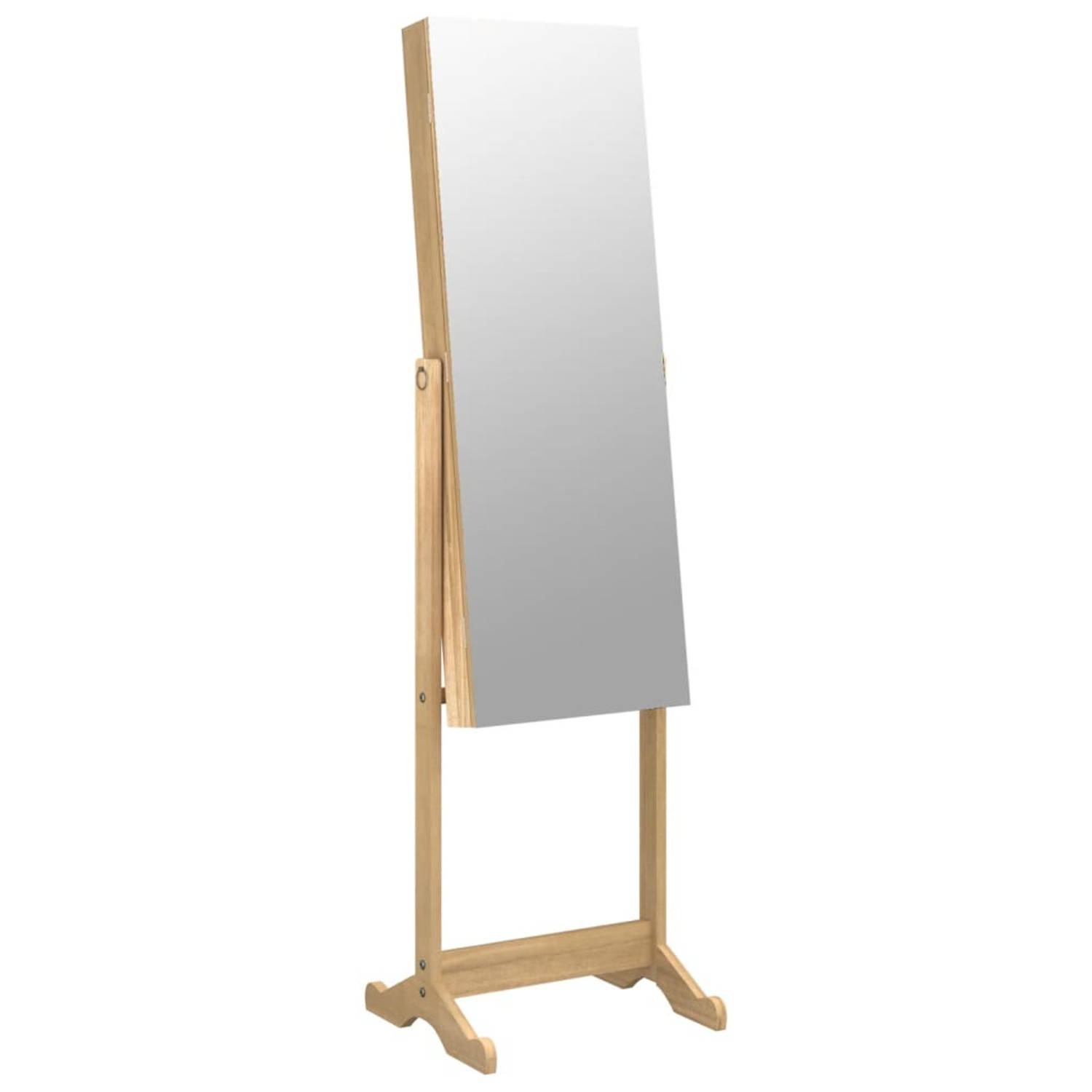 vidaXL Sieradenkast met spiegel vrijstaand 42x38x152 cm