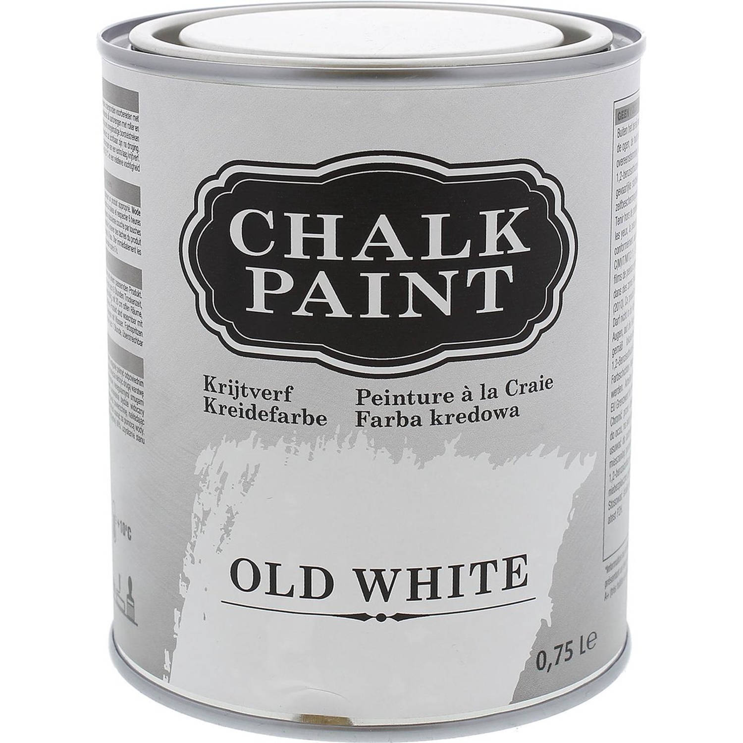 Krijtverf Chalk paint Old White Waterbasis 750 ml.