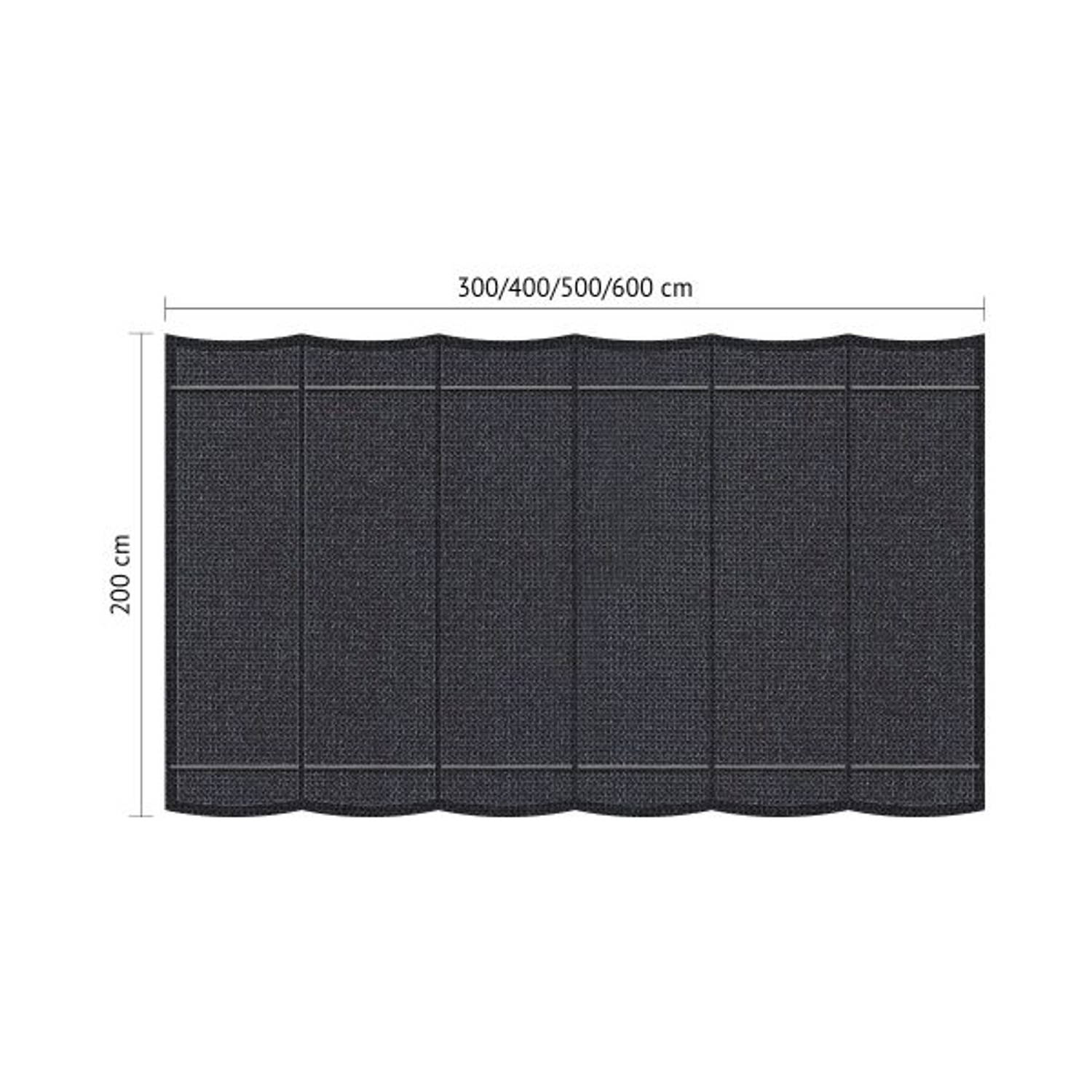 Harmonicadoek Shadow Comfort DuoColor Carbon Black 2x3m incl. bevestigingsset