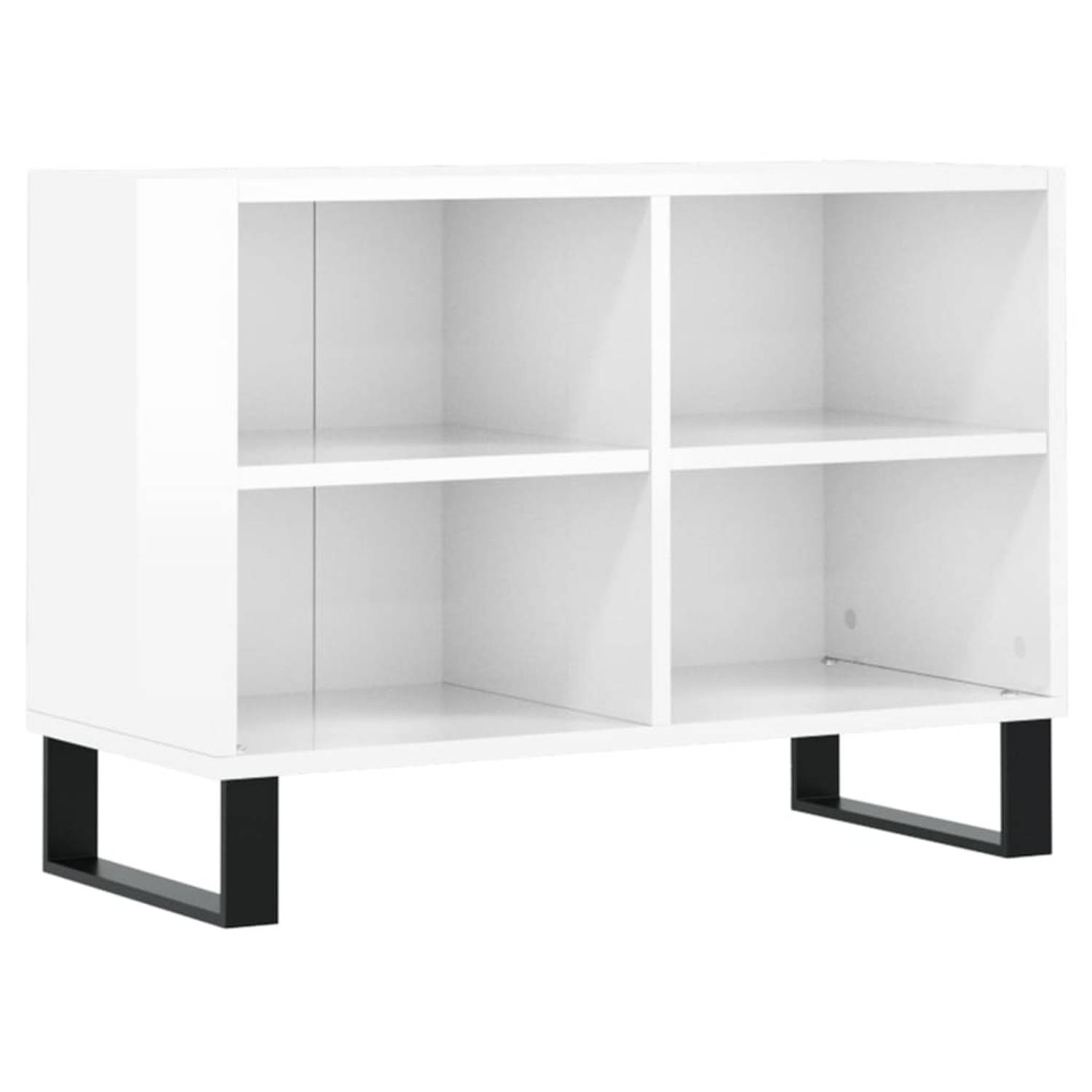 vidaXL Tv-meubel 69,5x30x50 cm bewerkt hout hoogglans wit