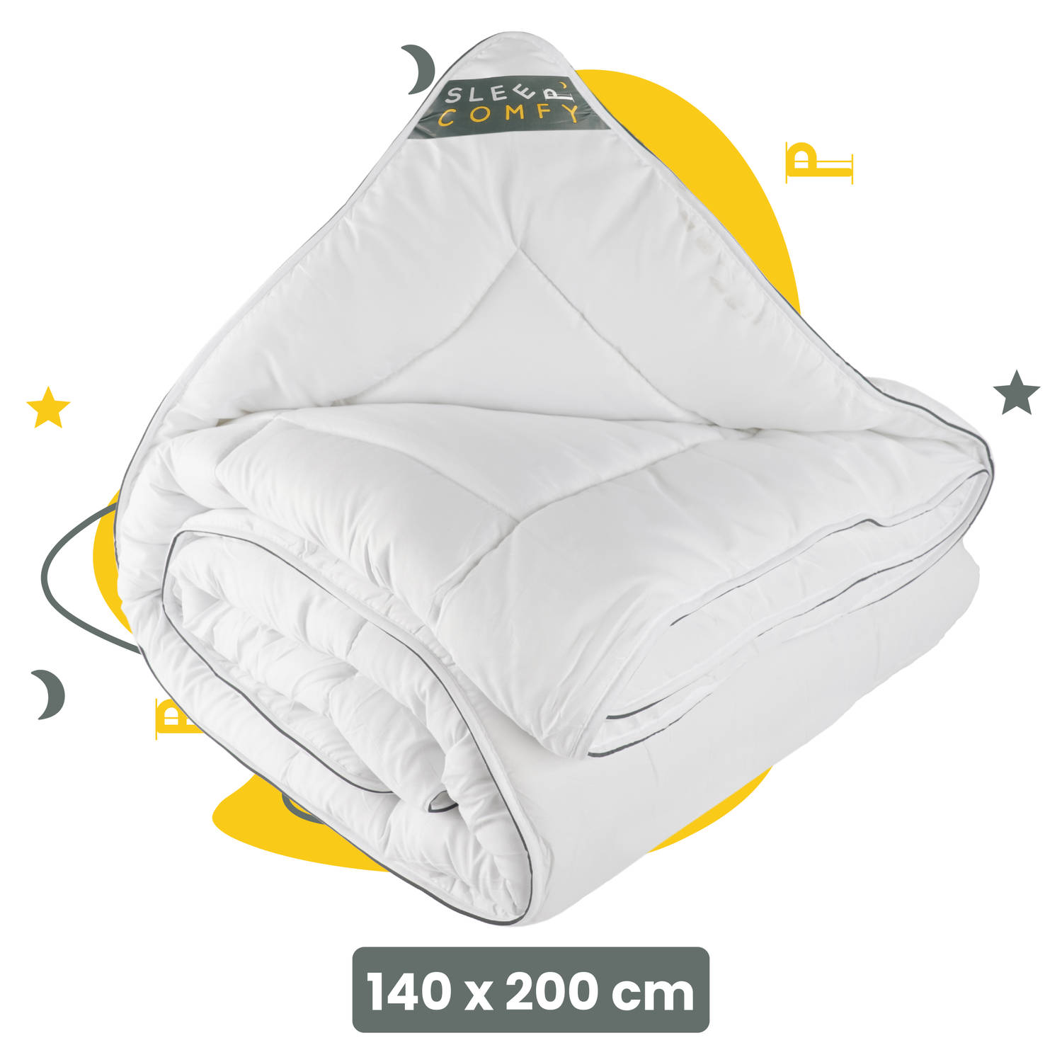 Sleep Comfy White Soft Series All Year Dekbed Enkel 140x200 cm Anti Allergie Dekbed Eenpersoons Dekb