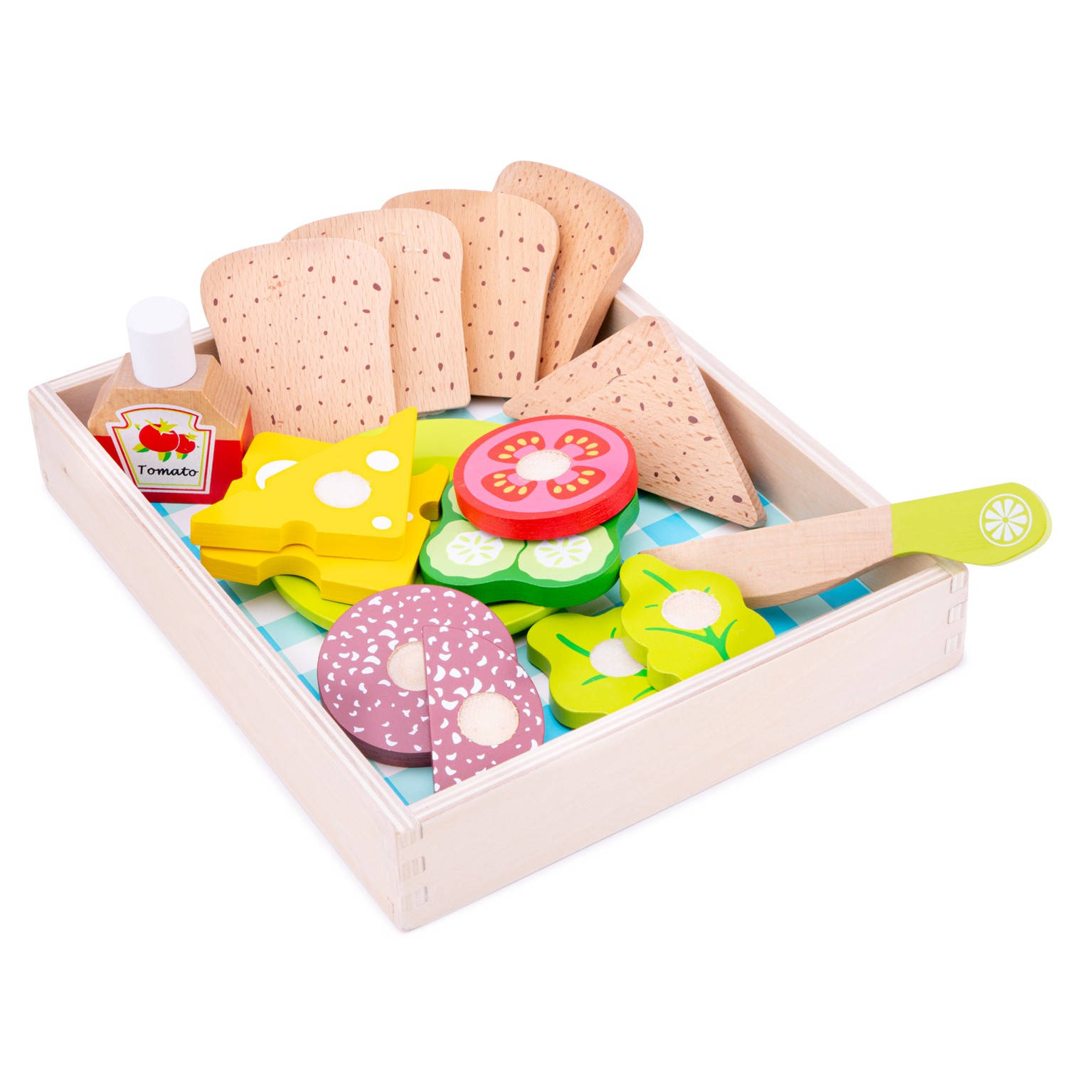 New Classic Toys - Speelgoedeten en -drinken - Snijset - Lunch-Picknick - Box 18 delig