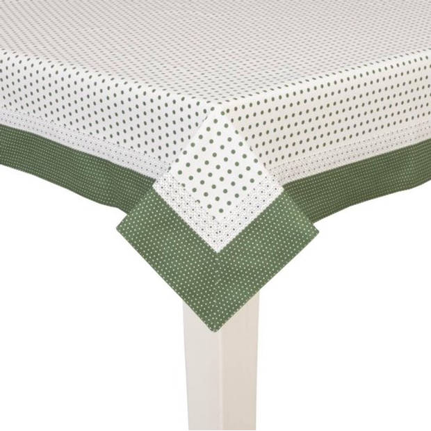 Clayre & Eef Katoenen 130 x 180 Tafelkleed groen - DOT03GR