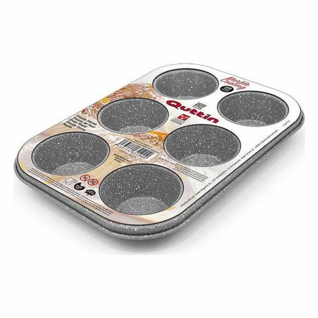 Quttin bakplaat muffins voor 6 porties marmer-look grijs