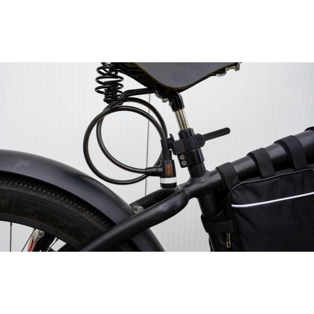 BLACK+DECKER Kabelslot BXCHBL70001 - Geschikt voor Fiets, Motor en Scooter - Lengte 90CM - Zwart