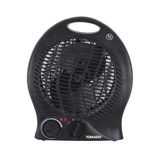 Tomado THF2001B - Ventilator kachel - Tot 24m² - 2 warmtestanden 1 ventilatorstand - Vrijstaand - Zwart