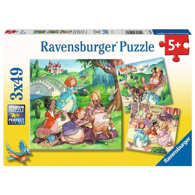 Ravensburger Kinderpuzzel 3x49 stukjes Kleine prinsessen