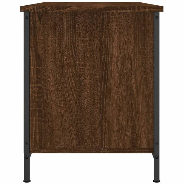 The Living Store TV-Kast Vintage Bruineiken - 100 x 40 x 50 cm - Duurzaam hout en ijzer - Opbergruimte en uitstal