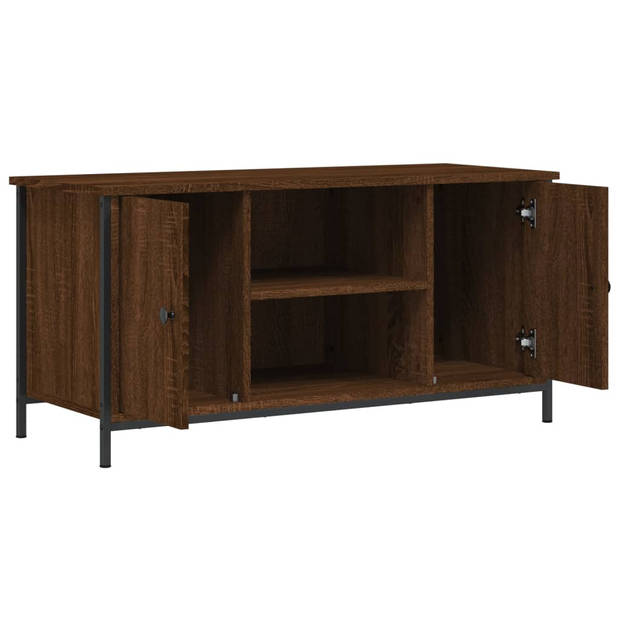 vidaXL Tv-meubel 100x40x50 cm bewerkt hout bruin eikenkleur